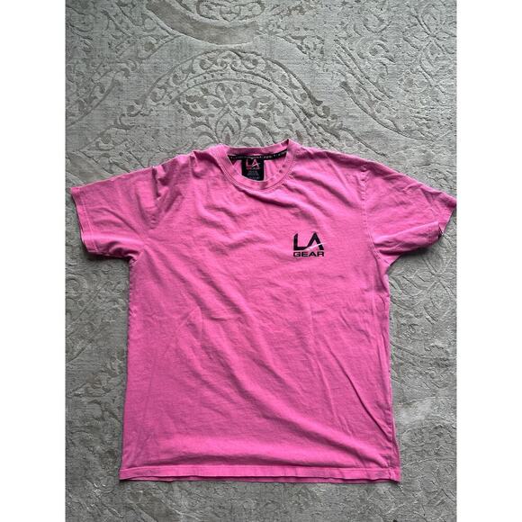 LA Gear Pink Logo T-Shirt Men’s L 100% Cotton Y2K Retro Streetwear Unisex Tee - Picture 3 of 7